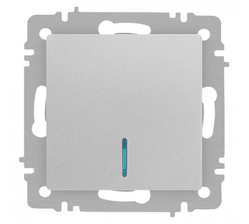 Выключатель Intro Accent 6-102-03 с подсветкой, 10А-250В, IP20, СУ, AL/CU, алюминий  Б0063478  Intro