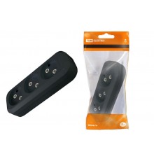 Колодка розеточная 3 гнезда 2П б/з 10А 250В черная  SQ1806-0110  TDM