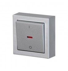 Выключатель двухполюсный, накладного монтажа, Impressivo, алюминий  1062A-83   2TKA00001842  ABB