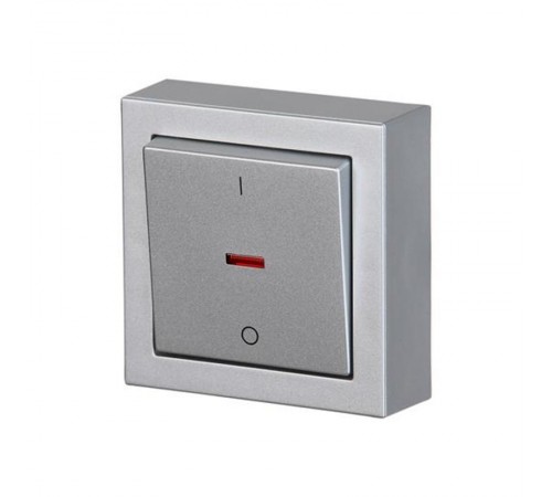 Выключатель двухполюсный, накладного монтажа, Impressivo, алюминий  1062A-83   2TKA00001842  ABB