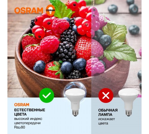 Лампа светодиодная LED Value R80 11W/865 230V E27 10X1      4058075582750  OSRAM