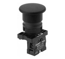 Кнопка управления "Грибок" 40мм (2) с самовозвратом NP2-EC22 без подсветки черная 1НЗ  573844  CHINT