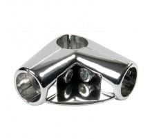 Соединитель 3-х труб угл. с площадкой для полки, хром (1 шт) - пакет   127445  Tech-KREP