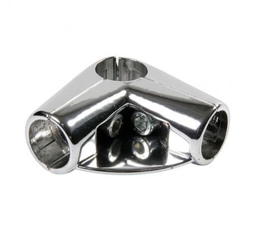 Соединитель 3-х труб угл. с площадкой для полки, хром (1 шт) - пакет   127445  Tech-KREP