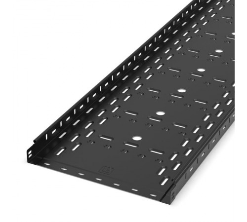 Лоток перфорированный Стандарт 400х50х3000 (1,0 мм) RAL 9005 (6 м/уп)  PR16.9999  Промрукав