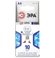 Батарейка щелочная (алкалиновая)  LR6-10BL компактный (100/600/18000) (AA)   C0042878  ЭРА
