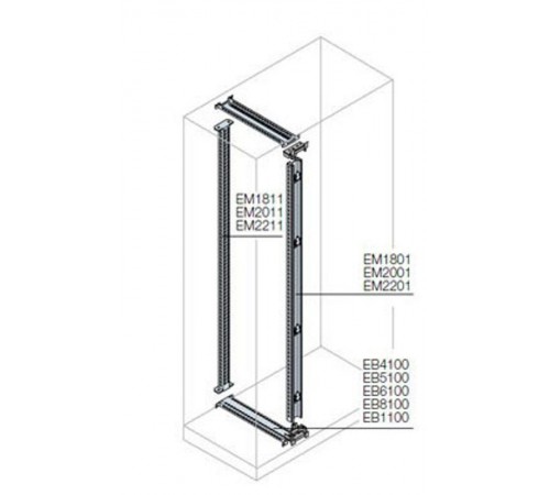 Стойка задняя для каб.секции H=2000мм  EM2011  ABB