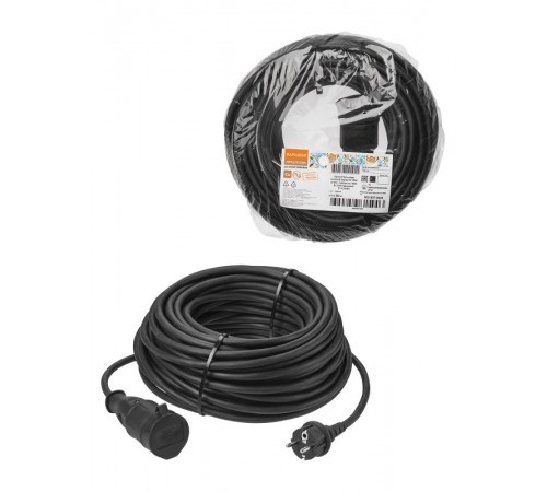 Удлинитель-шнур силовой каучук, КГ, IP44, штепс. гнездо с/з, 4000 Вт, 30 м Народный  SQ1307-0243  TDM