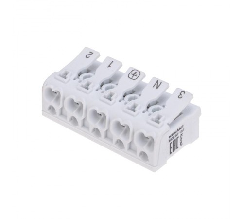 Клемма пружинная соединительная КСП 5-полюсная с монтажными ножками (50 шт./уп.)  07-6217-1  REXANT