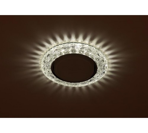 Светильник точечный встраиваемый под лампу DK LD24 15Вт GX53 прозрачный с подсветкой  Б0029631  ЭРА