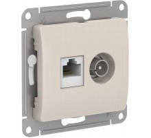 Glossa Молочный Розетка 2-ая TV + компьютерная RJ45, кат. 5Е, механизм  GSL000989  SE
