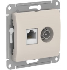 Glossa Молочный Розетка 2-ая TV + компьютерная RJ45, кат. 5Е, механизм  GSL000989  SE