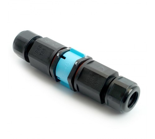 Соединитель-коннектор разъемный с замком 3-контактный, с пружинным контактом IP68, черный, LD540  49193  STEKKER