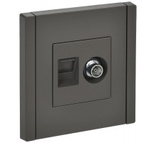 FORTE&PIANO Розетка двойная TV+RJ45 кат.5E FP336 серый  FP-AK20-1-K03  IEK