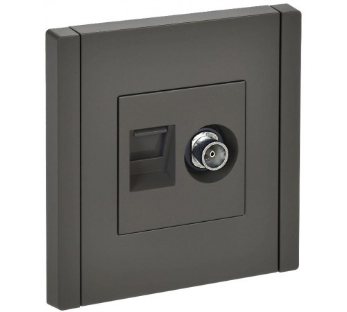 FORTE&PIANO Розетка двойная TV+RJ45 кат.5E FP336 серый  FP-AK20-1-K03  IEK