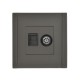 FORTE&PIANO Розетка двойная TV+RJ45 кат.5E FP336 серый  FP-AK20-1-K03  IEK