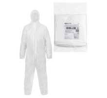 Комбинезон защитный одноразовый "Каспер Р40", на молнии, 40 г/м2, белый, разм. 56-58/170-176,  SQ1016-0323  TDM