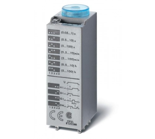 Миниатюрный мультифункциональный таймер (AI, DI, SW, GI); монтаж в розетку; питание 12В АС/DC; 2CO 10A  850200120000  Finder