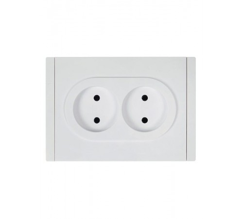 FORTE&PIANO Розетка 2-я без заземления, без шторок безвинтовое крепление 10А FP226 белый  FP-R20-10-1-K01  IEK