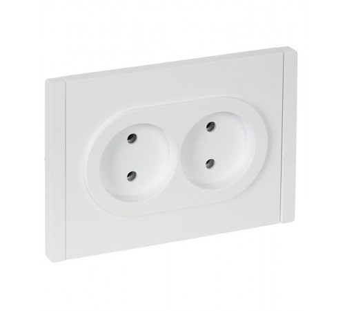 FORTE&PIANO Розетка 2-я без заземления, без шторок безвинтовое крепление 10А FP226 белый  FP-R20-10-1-K01  IEK
