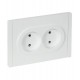 FORTE&PIANO Розетка 2-я без заземления, без шторок безвинтовое крепление 10А FP226 белый  FP-R20-10-1-K01  IEK