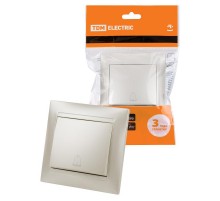 Кнопка звонковая 6А перламутр "Лама"  SQ1815-0808  TDM