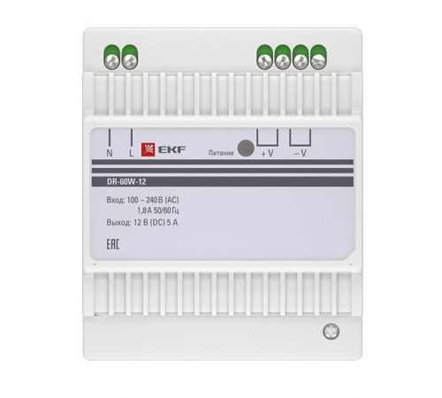 Блок питания 12В DR-60W-12 PROxima  dr-60w-12  EKF