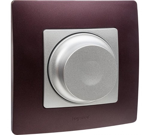 Etika Алюминий Светорегулятор поворотный, 300Вт, без нейтрали  672419  Legrand