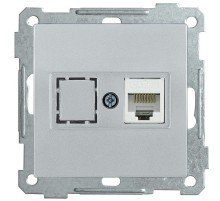 BOLERO серебрянная Розетка компьютерная RJ45 Cat6 РК11-1-Б  EKB16-01-K23  IEK