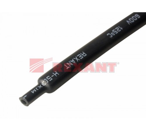 Термоусадка клеевая 18,0 / 6,0 мм, черная (1м)  21-9008  REXANT