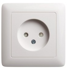 Хит Белый С/У Розетка без заземления со шторками, 16А, 250В  RS10-135-B  SE