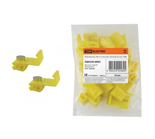 Ответвитель ОВ-3 2,5-6,0 мм2 желтый (25 шт)   SQ0520-0003  TDM