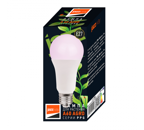 Лампа светодиодная PPG A60 Agro 15w CLEAR E27 IP20  (для растений)  .5049444  Jazzway