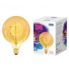 LED-SF02-5W-SOHO-E27-CW GOLDEN GLS77GO Лампа светодиодная SOHO. Золотистая колба. Филамент в форме месяца. Картон. ТМ Uniel  UL-00007625  Uniel