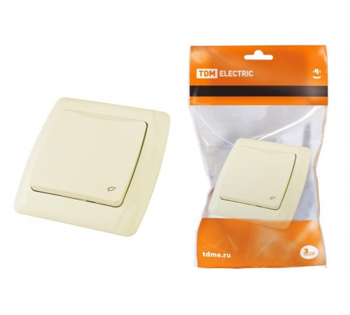 Розетка с крышкой 2П+З 16А 250В сл. кость "Онега"   SQ1805-0048  TDM