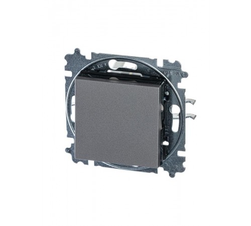 ABB Levit Сталь / дымчатый чёрный Выключатель кнопочный 1-кл.  3559H-A91445 69W  2CHH599145A6069  ABB