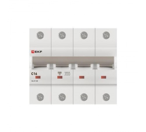 Выключатель автоматический ВА 47-125 4P 16А (C) 15кА PROXIMA   mcb47125-4-16C  EKF