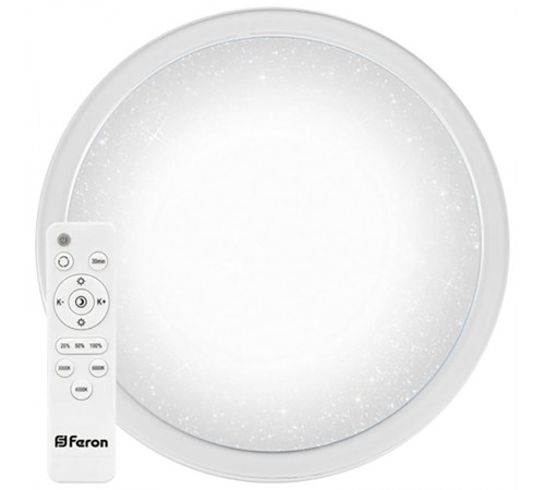 Светильник светодиодный управляемый с кантом и пультом 70W, Max. 5300Lum, 3000К-6500K, IP20, AL5000 STARLIGHT  41584  FERON