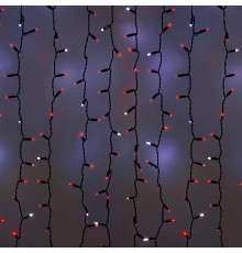 Гирлянда Светодиодный Дождь 2х9м, эффект мерцания, черный провод, 220В, диоды КРАСНЫЕ,  235-187  NEON-NIGHT