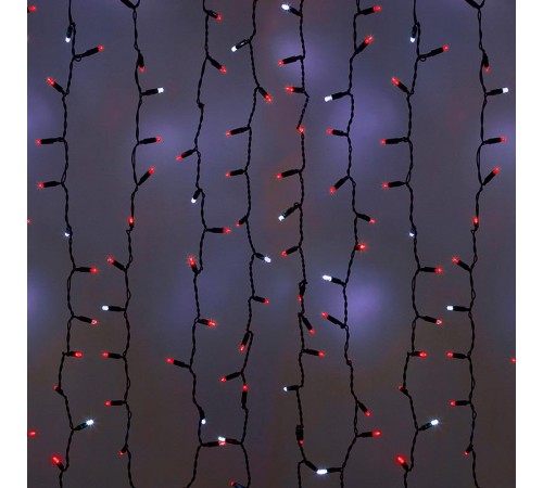 Гирлянда Светодиодный Дождь 2х9м, эффект мерцания, черный провод, 220В, диоды КРАСНЫЕ,  235-187  NEON-NIGHT