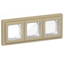 FLITE Рамка 3-местная IP55 Рпро-3-55-ФлХ хаки  FI-M30-32-55-K59  IEK