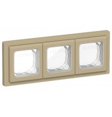 FLITE Рамка 3-местная IP55 Рпро-3-55-ФлХ хаки  FI-M30-32-55-K59  IEK