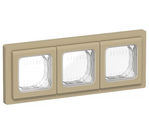 FLITE Рамка 3-местная IP55 Рпро-3-55-ФлХ хаки  FI-M30-32-55-K59  IEK