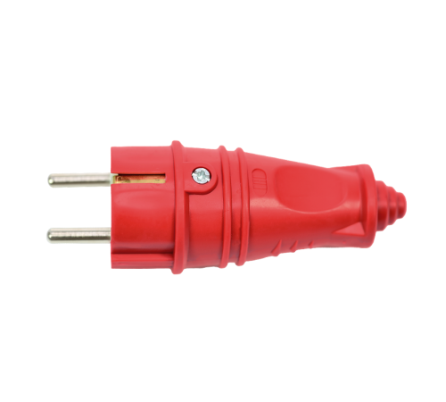 Вилка 2К+З прямая каучуковая 16А/250В IP44 Красная MultiSet  MST4401RD  SE