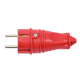 Вилка 2К+З прямая каучуковая 16А/250В IP44 Красная MultiSet  MST4401RD  SE
