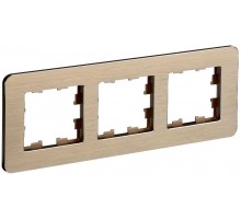 BRITE Рамка 3-ая РУ-3-1-Бр металл шампань RE AL  BR-M32-M-21-K37  IEK