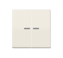 Двойная клавиша с окошками для балансирных механизмов выключателей (кнопок), в комплекте с AS90-5HP (крепежный элемент), возможно IP44; дюропласт; сло