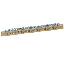 Шина  NO-122-09 PEN земля-ноль 6х9мм 20/2 латунная с креплениями по краям   Б0047223  ЭРА