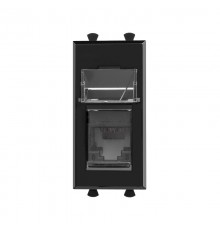 Компьютерная розетка "Черный квадрат" "Avanti" RJ-45 модульная, кат. 6А, 1 мод  4402371  DKC