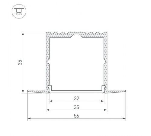 Профиль ARH-POWER-F-W35-2000 ANOD  016139  Arlight